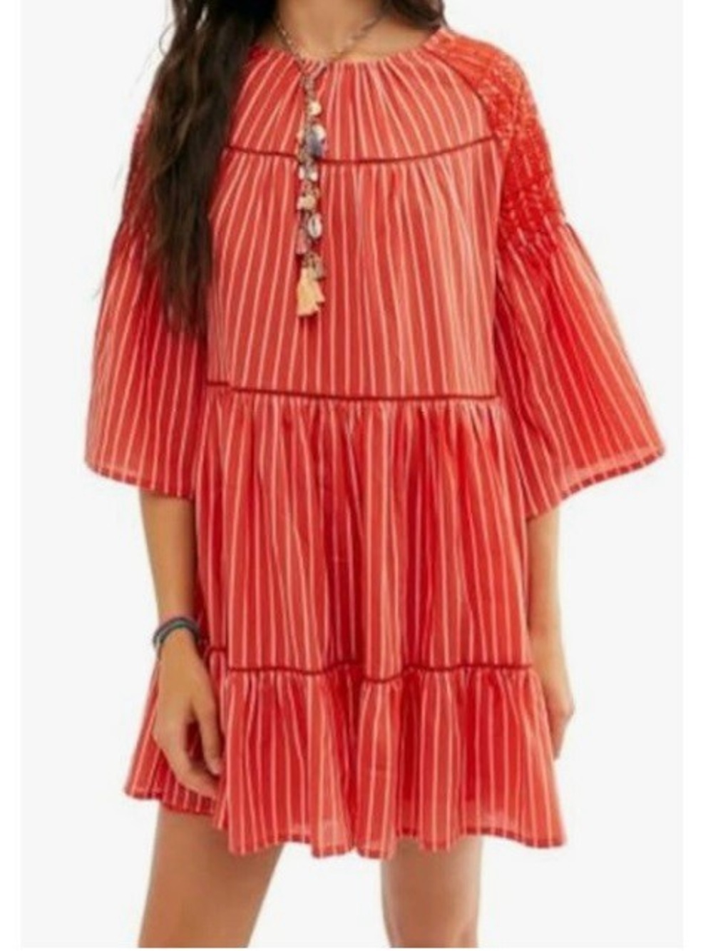 NWT Free People Free Lola Embroidered Mini Dress